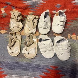Stylish White and Tan Kids Shoes